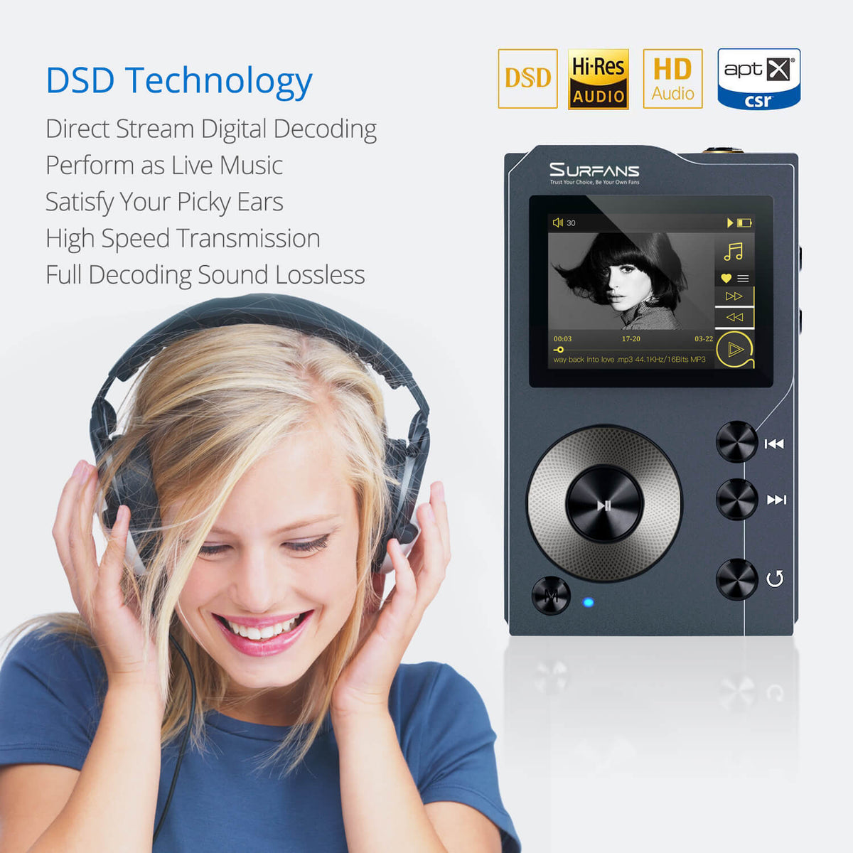 Buy Lossless Digital Music Player & Mp3 with High Resolution Surfans