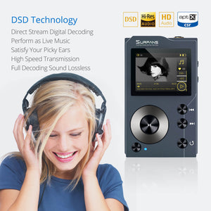 F20 HiFi MP3 Player, Lossless DSD High Resolution Digital Audio Music Player with 32GB Memory Card