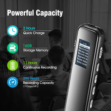 将图片加载到图库查看器，Surfans Digital Voice Recorder,16GB Professional Recording Device with Playback
