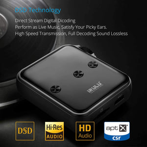 Surfans H10 High Resolution Mp3 Player with Bluetooth：16GB DSD HiFi Lossless Audio Player Metal with Clip for Music Lover and Sports, Support up to 256GB